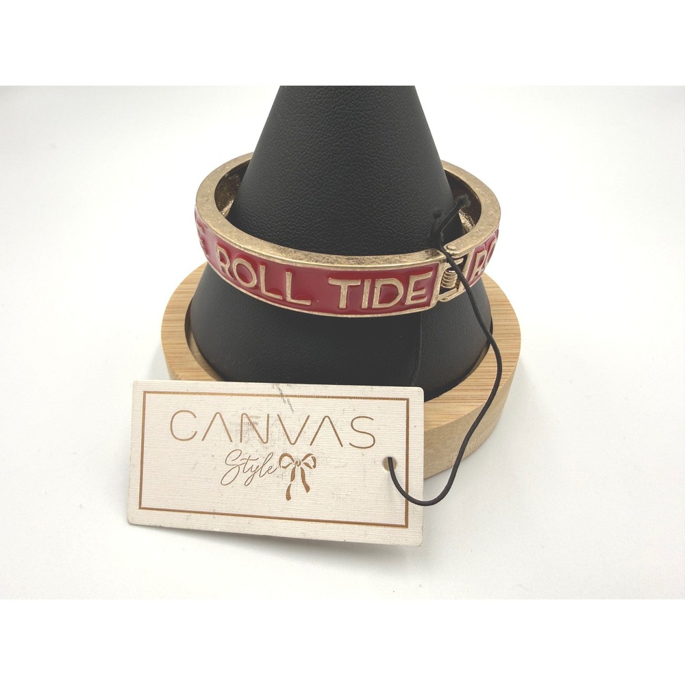 Canvas Style Alabama Roll Tide Bangle OS Enamel Gold Collegiate Core